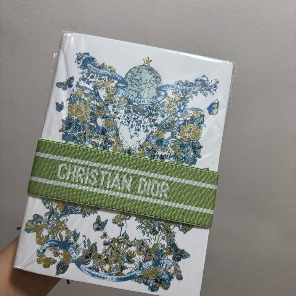 Christian Dior Floral Notebook with Green Band